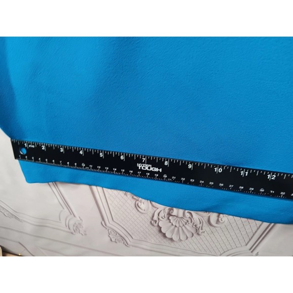 NWT Sandra Darren Dress Women's Size 10 Sheath Stretch Ruffle Neckline Blueberry - Picture 15 of 16